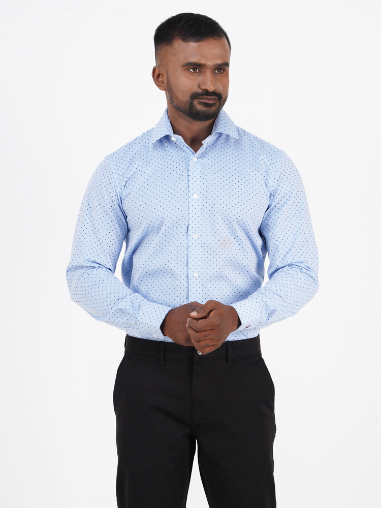 Men's Long-Sleeve Regular-Fit Non-Stretch Cotton Shirt