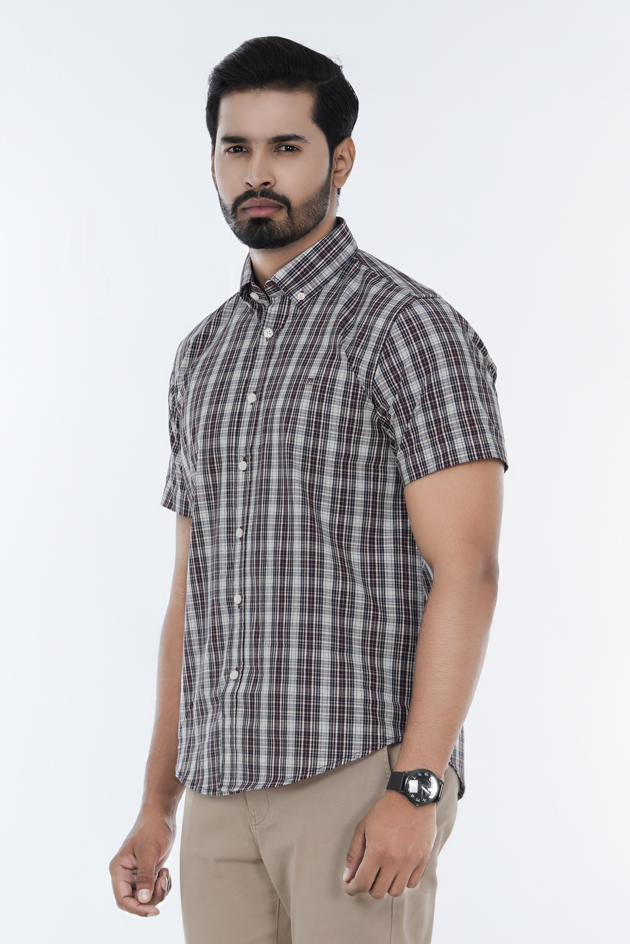 Men's Full Cotton Short Sleeve Button Down Shirt