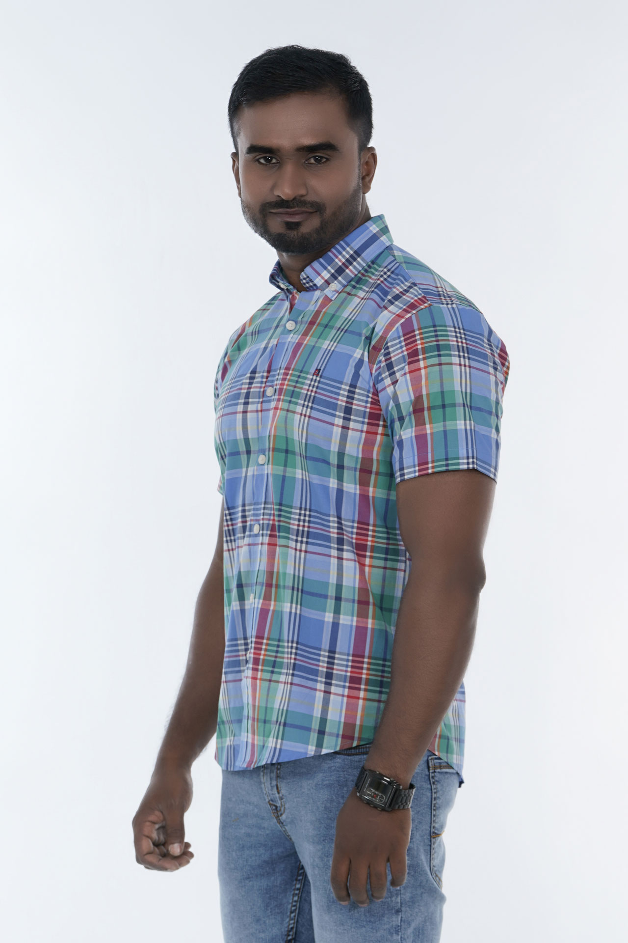 Men's Short Sleeve Casual Button Down Shirt
