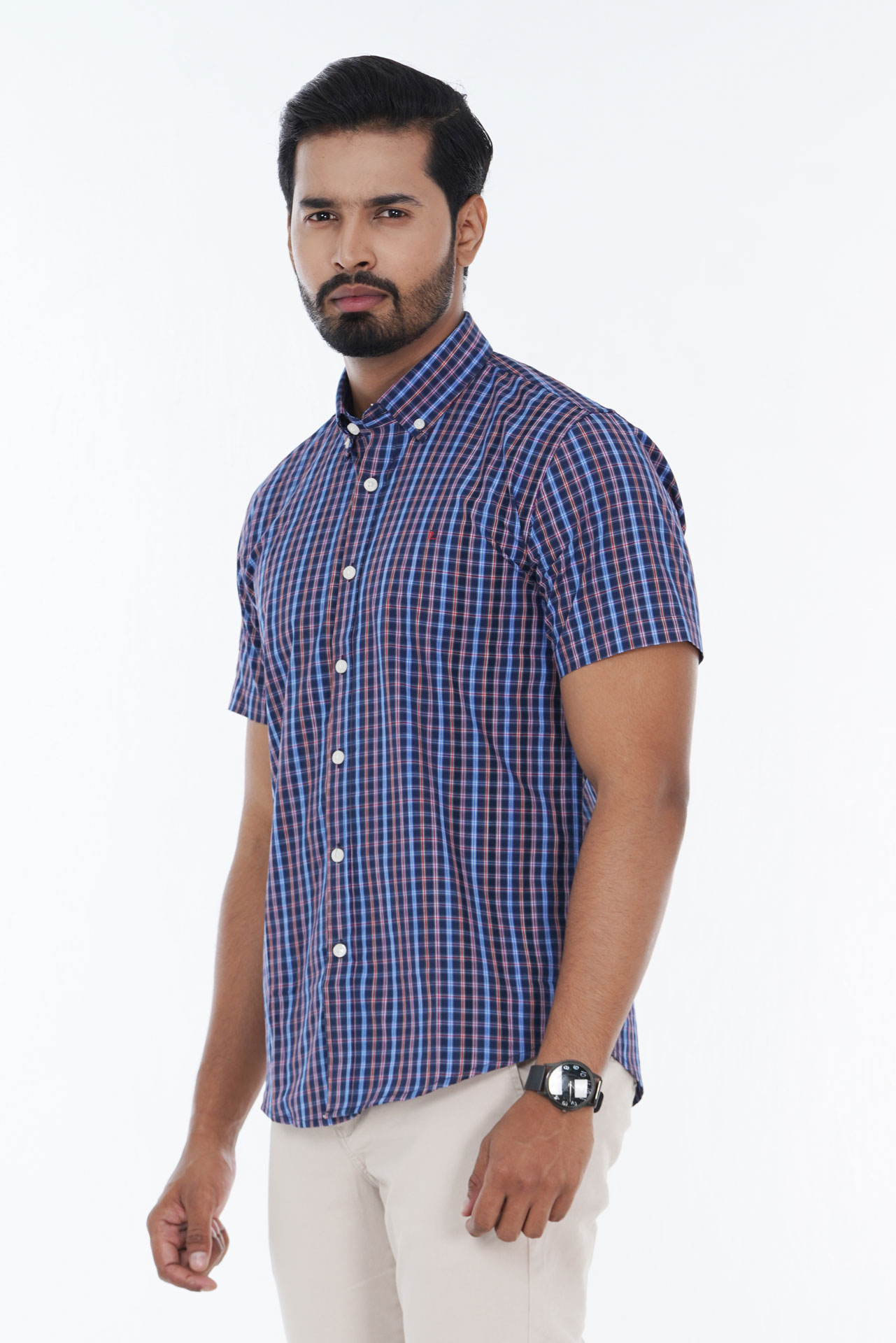 Men's Slim Fit Short Sleeve Button Down Shirt