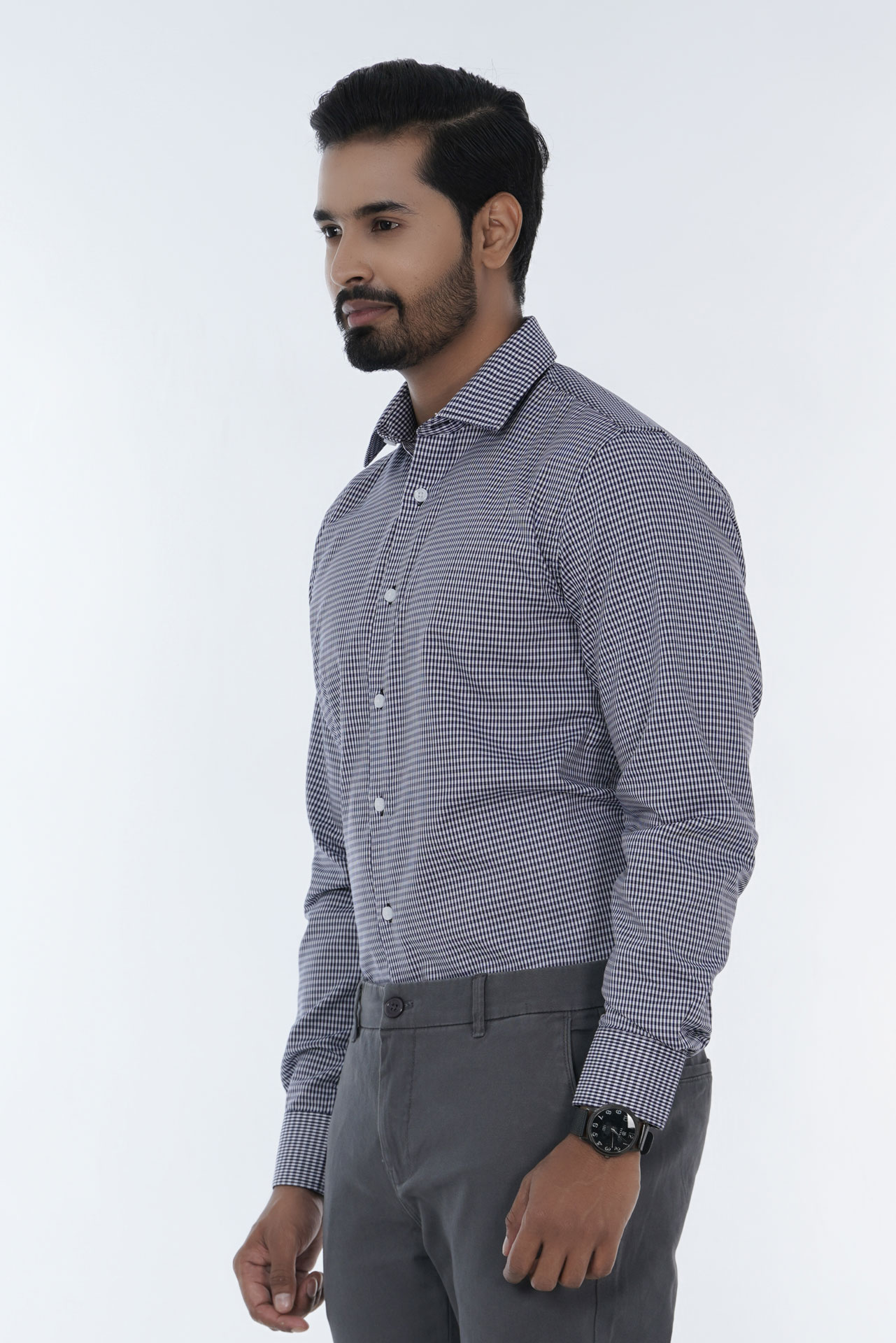 Men's Long Sleeve Button Down Check Official Shirt