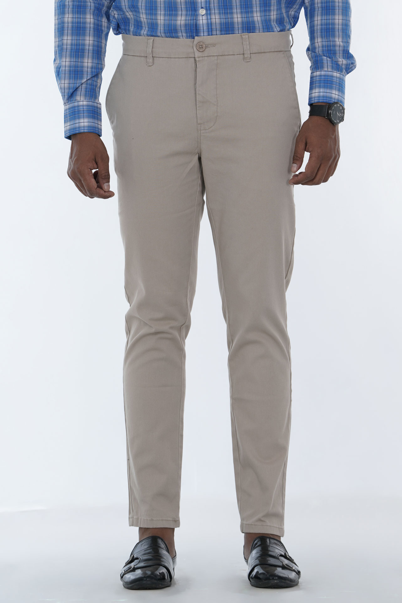 Men's Slim-Fit Flat-Face Chinos Twill Pant