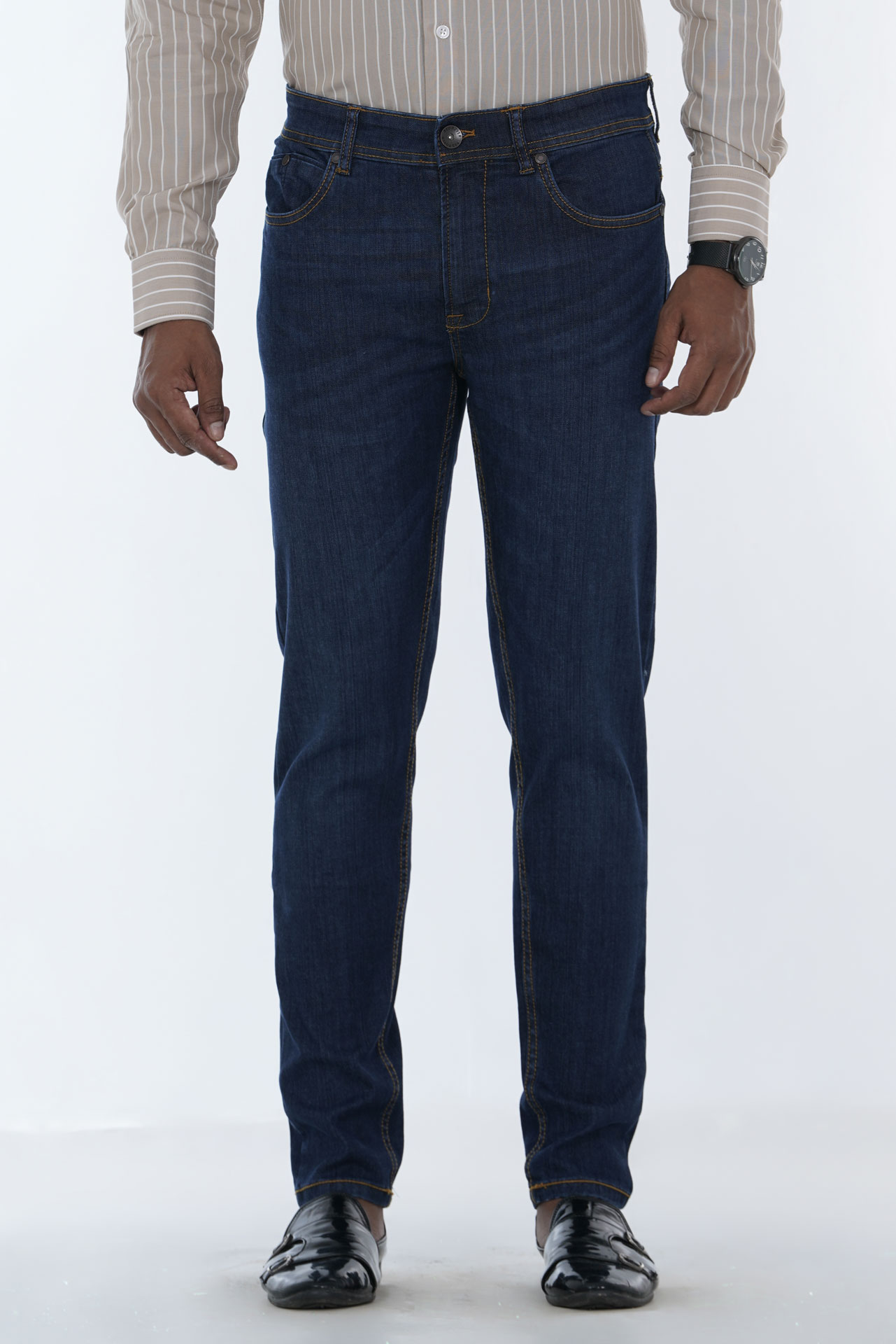 Men's Straight Jeans Slim-Fit Comfortable Denim Pants