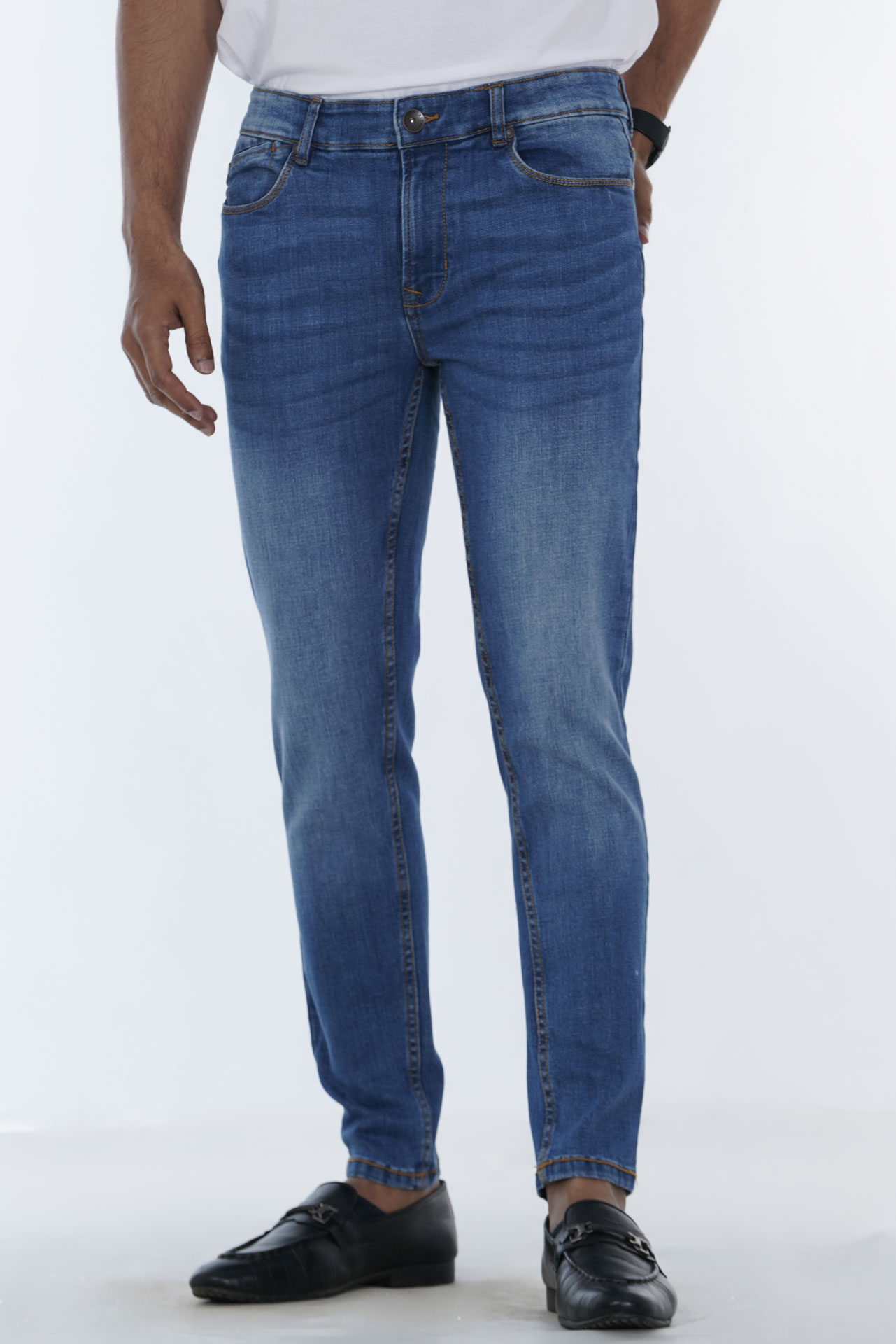 MEN'S STRETCHABLE SMART DENIM JEANS SLIM-FIT CASUAL PANTS